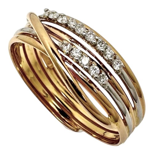 Bague diamants k18yg - bague, or