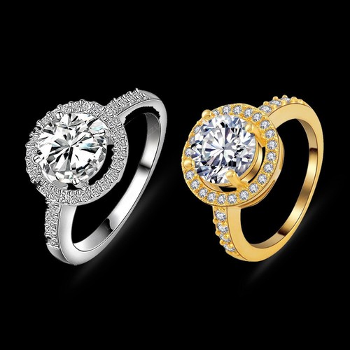 Bague femme argent zircon - or,